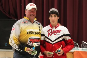 Rock Bouchard (left) and Cohen Courchesne with their 5th place finish at the Mattagami First Nation Walleye Tournament.