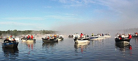 Tournament boats on a lake